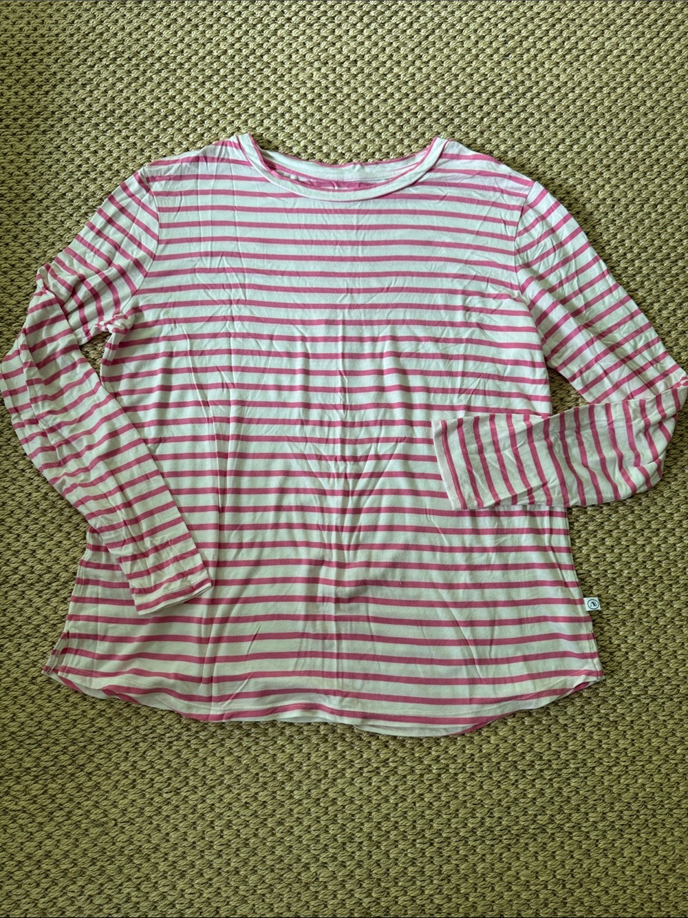 Addison Bay Pink and White Striped Long-Sleeve Tee